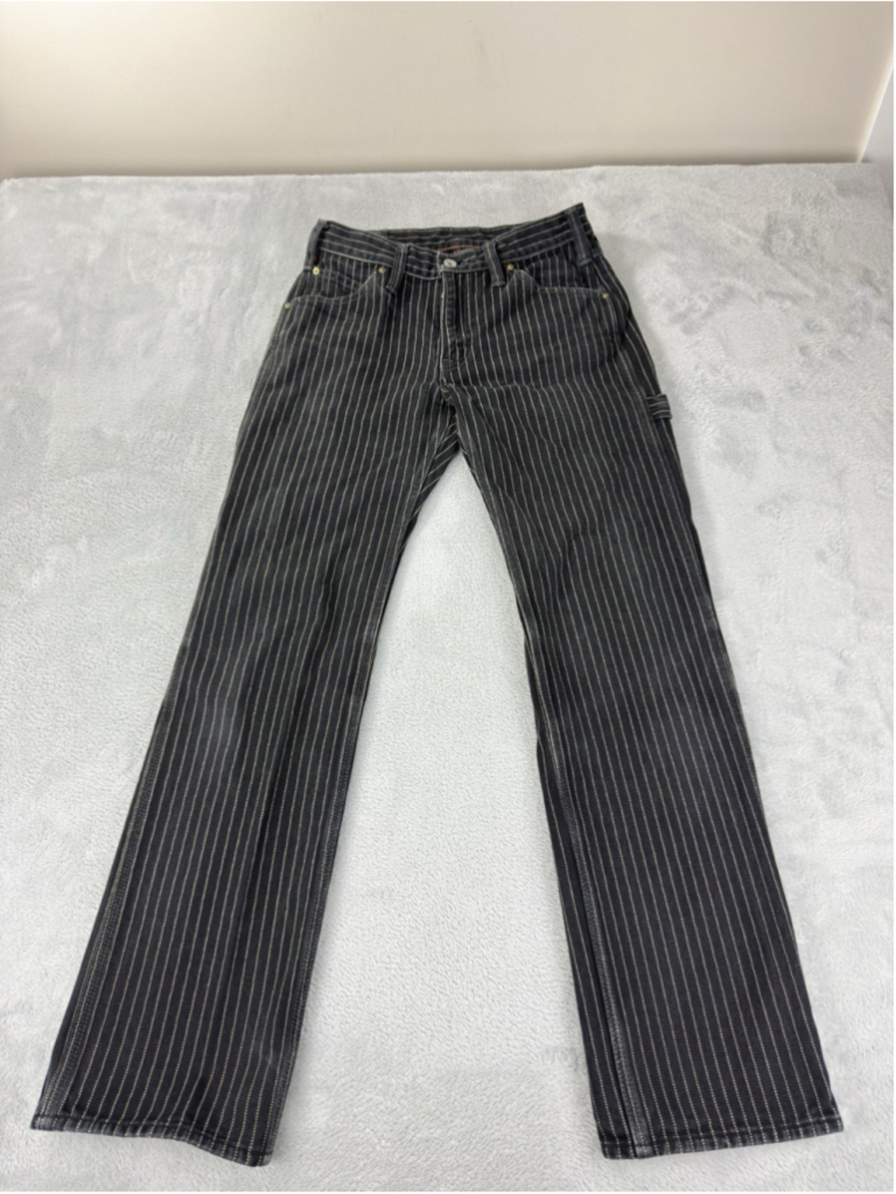 Iron Heart Men's Sz 29 W x 31 L 12oz Wabash Black Stripe Painter Pant Made Japan